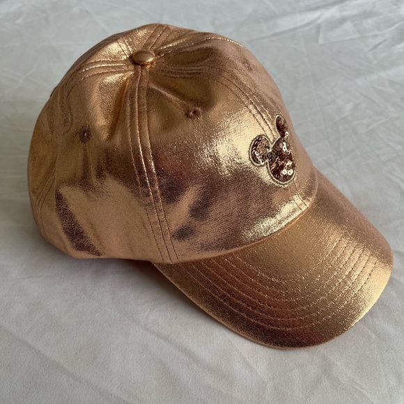 ✨Disney Shimmering Rose Gold Hat with Iconic Ears✨ - Picture 2 of 4